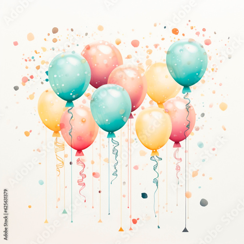 greeting card with balloons  design background  wallpaper for the desktop 