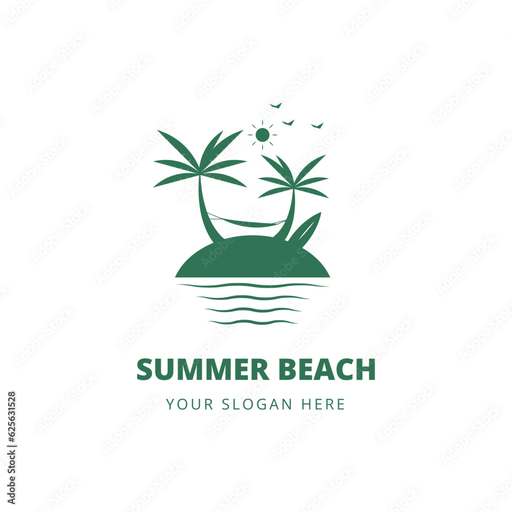 Fototapeta premium Summer beach logo design vector