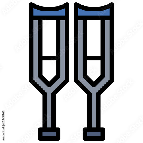 crutch line icon,linear,outline,graphic,illustration