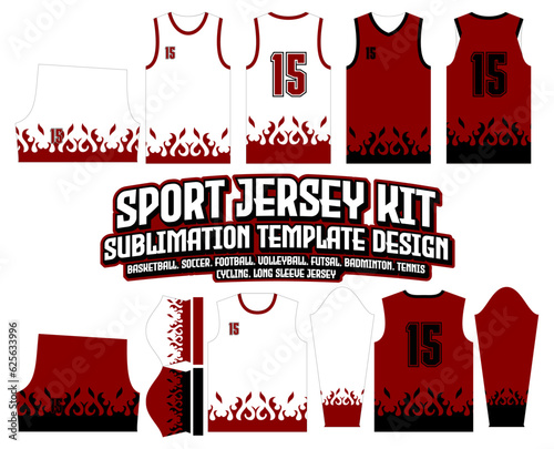 Cuadro en lienzo Yondaime Flames Jersey Design Sportswear Background