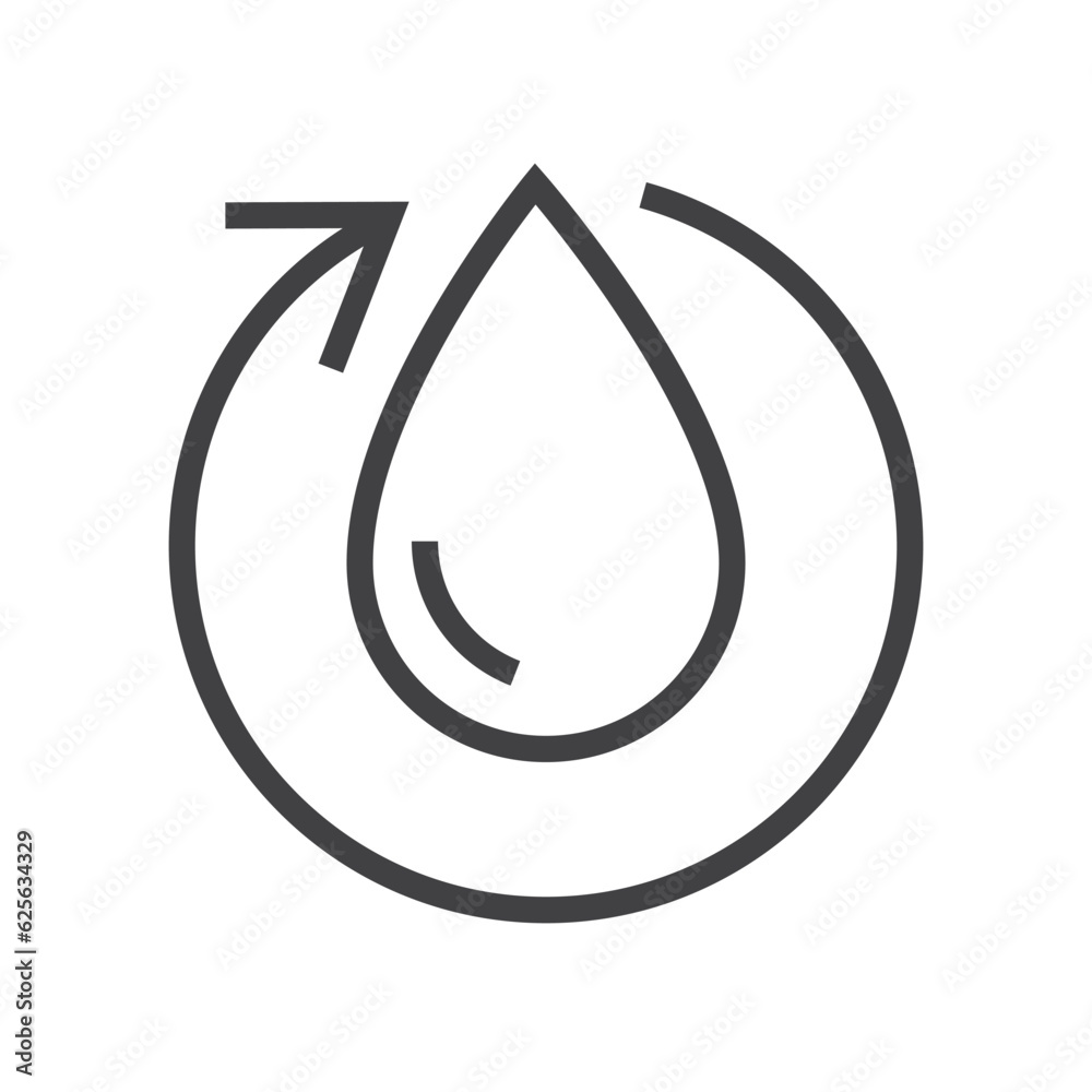 Water drop with circle symbol. Ecology icons. Editable stroke. Water drop with circle symbol. Ecology icons. Editable stroke.