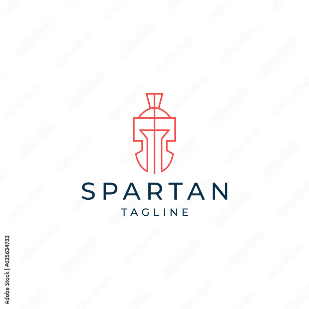 Spartan line art logo design vector Spartan line art logo design vector