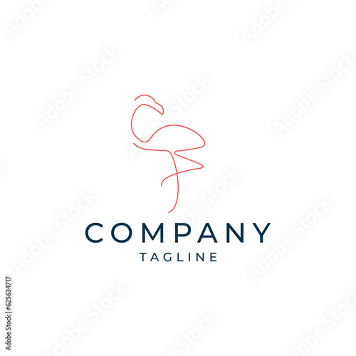 Flamingo logo icon design template flat