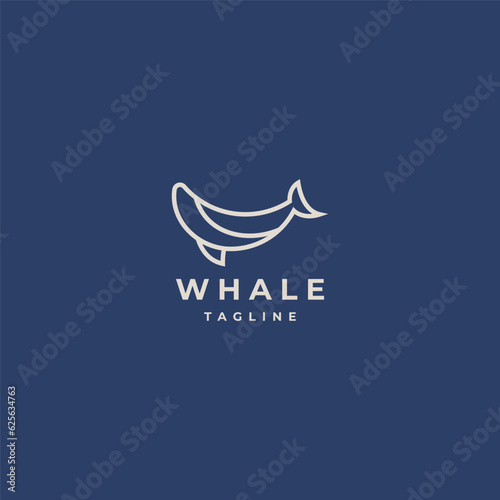 Whale logo design icon vector