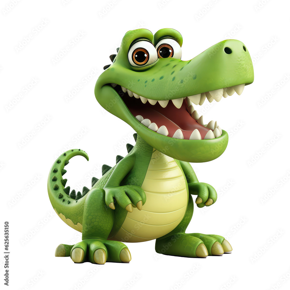 Fototapeta premium crocodile looking isolated on white
