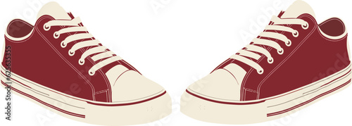 pair of sneakers shoe vector