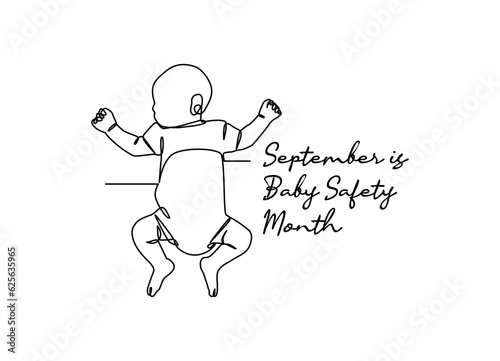 line art of baby safety month good for baby safety month celebrate. line art. illustration.