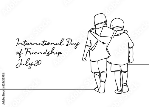 line art of international day of friendship good for international day of friendship celebrate. line art. illustration.