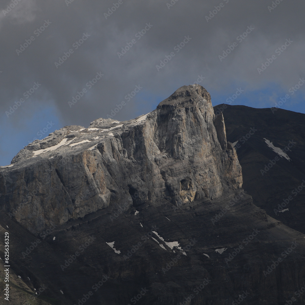 Gstellihore, peak with a rock needle in Gsteig bei Gstaad, Switzerland.