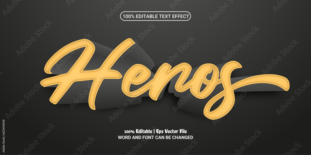Heros 3d editable premium vector text effect