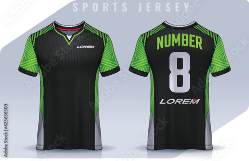 t-shirt sport design template, Soccer jersey mockup for football club. uniform front and back view.	