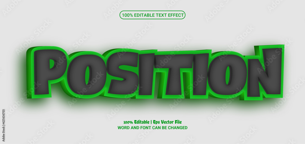 Fototapeta premium Position 3d editable premium vector text effect