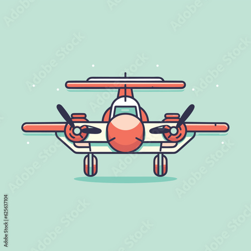 Vector of a small propeller airplane against a vibrant blue sky