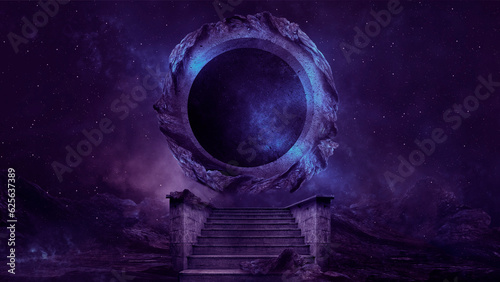 Fantasy night mountain land...
