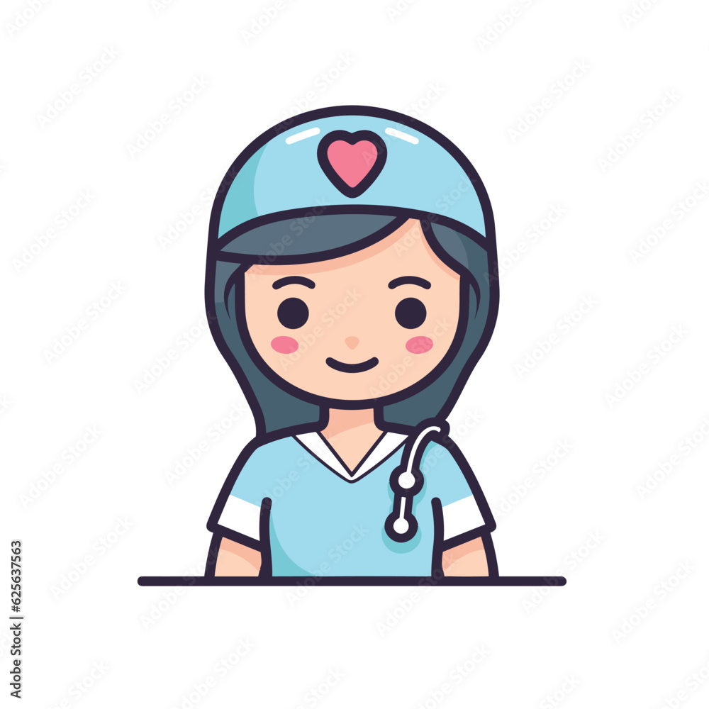 Vector of a woman wearing a hat with a heart design Vector of a woman wearing a hat with a heart design