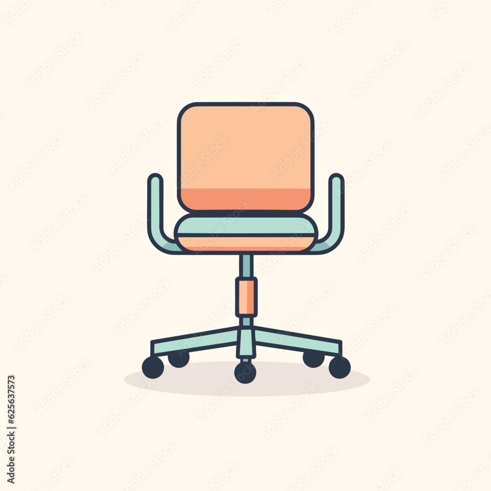 Vector of an empty office chair with wheels against a plain white background Vector of an empty office chair with wheels against a plain white background