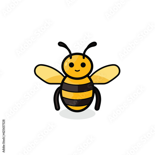 Vector of a yellow and black bee on a white background © Ilgun