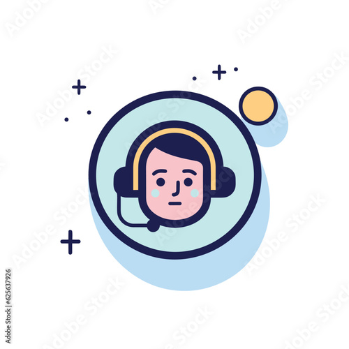 Vector of a person wearing a headset with a sunny background