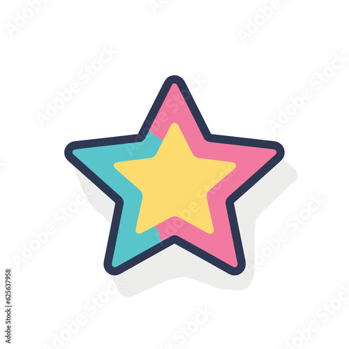 Vector of a star casting a long shadow on a plain white background photo