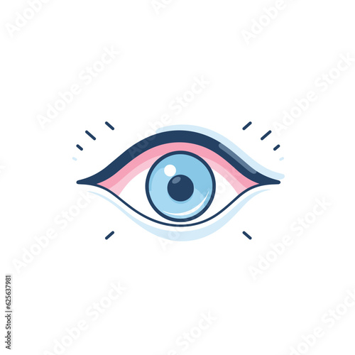 Vector of a close up of a blue eye with a mesmerizing pink iris