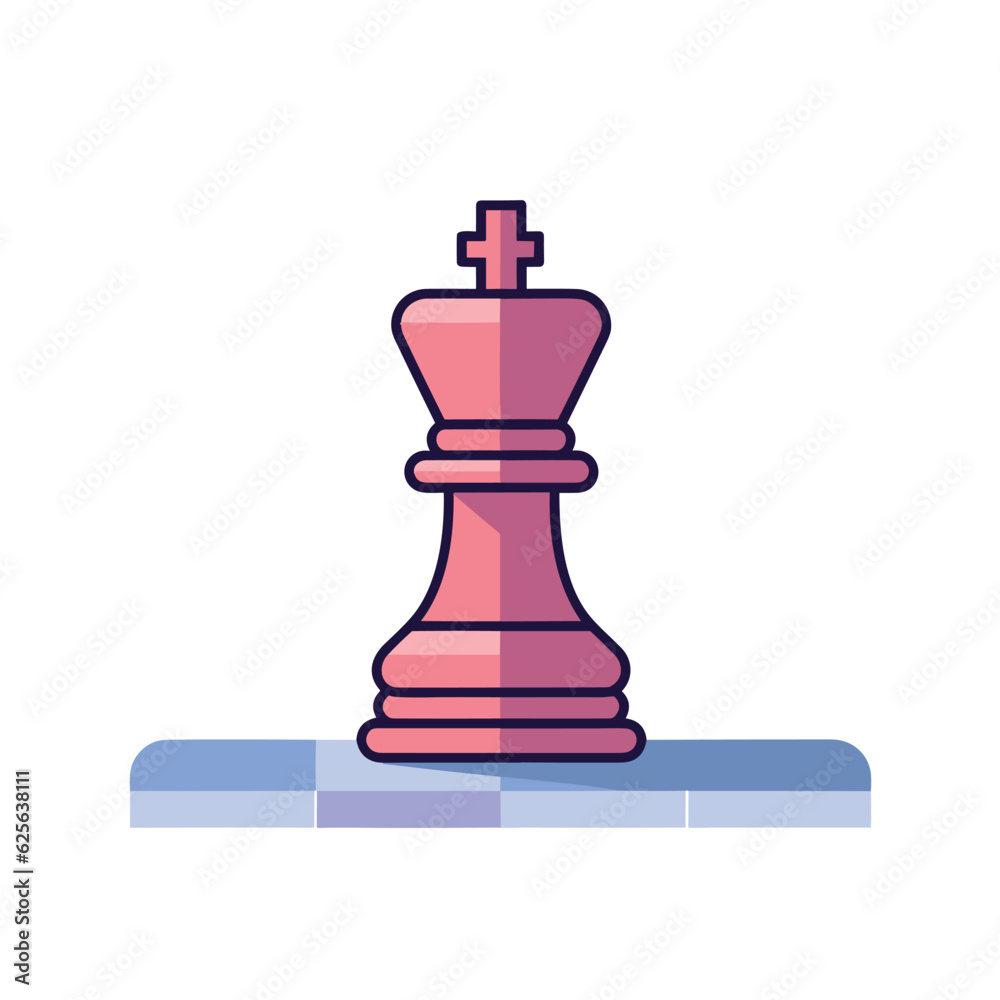 Vector of a pink chess piece on a flat table surface Vector of a pink chess piece on a flat table surface