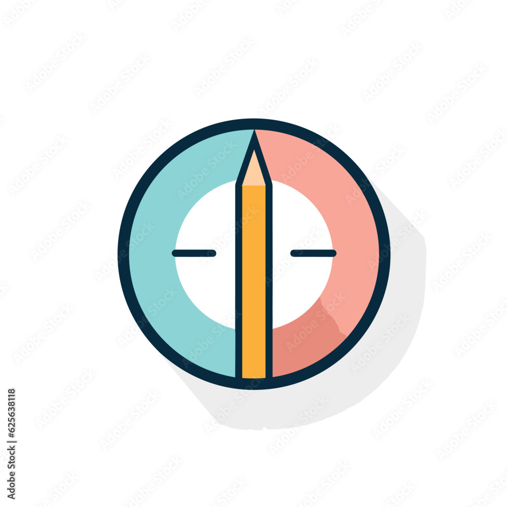 Vector of a pencil placed at the center of a circular pattern