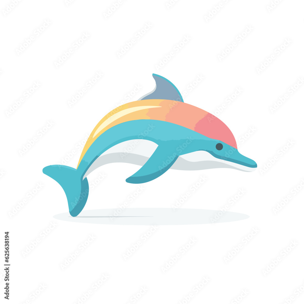 Vector of a dolphin leaping out of the water with a stunning aerial display Vector of a dolphin leaping out of the water with a stunning aerial display