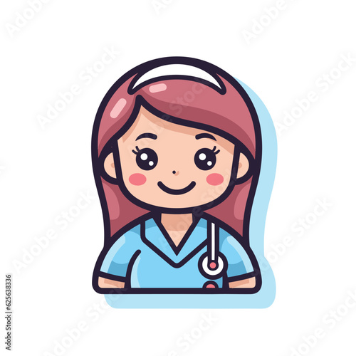 Vector of a female doctor holding a stethoscope