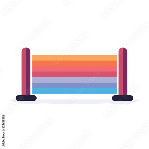 Vector of a vibrant rainbow colored barrier blocking the way