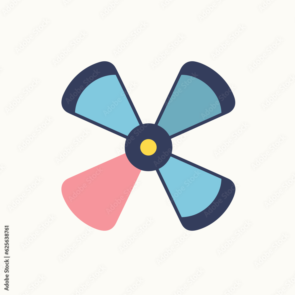 Flat vector icon a minimalist flat vector icon of a blue and pink fan on a clean white background Flat vector icon a minimalist flat vector icon of a blue and pink fan on a clean white background