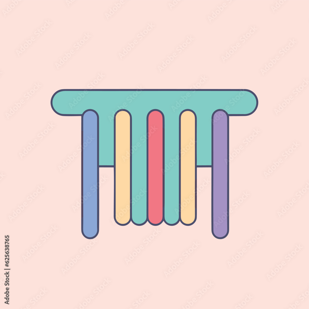 Flat vector icon a minimalist line drawing of a row of columns in a modern architectural setting Flat vector icon a minimalist line drawing of a row of columns in a modern architectural setting
