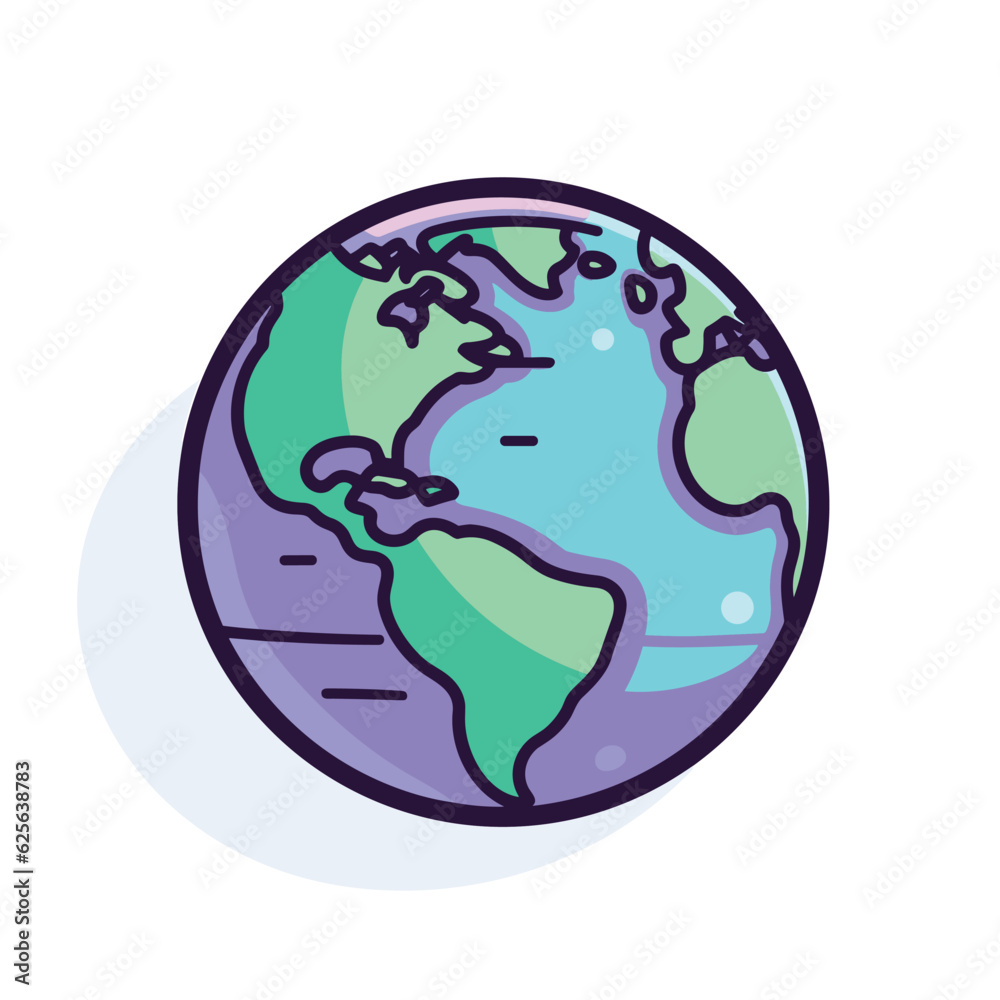 Flat vector icon the Earth against a clean white background with a minimalist and modern design Flat vector icon the Earth against a clean white background with a minimalist and modern design