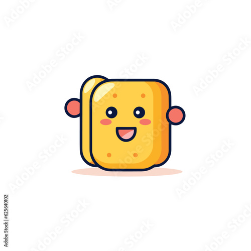 Vector flat icon of a smiling bread to bring joy to your breakfast