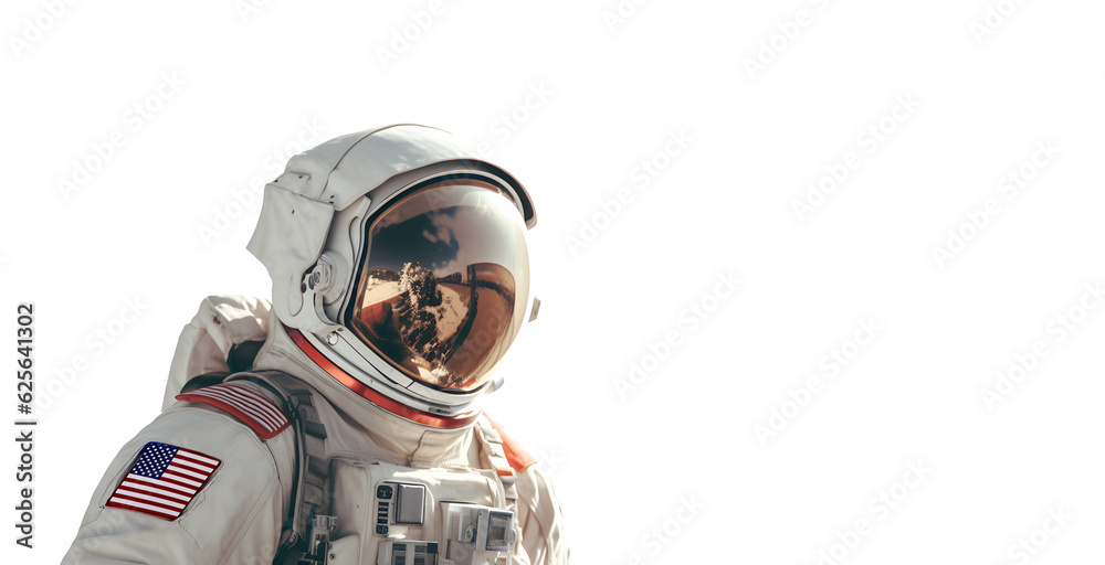 astronaut in a helmet on a transparent background. png file. Generative AI