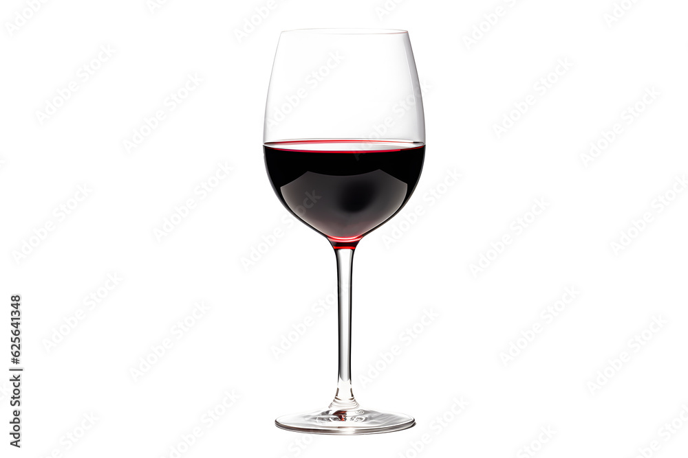 A glass of wine on a transparent background. png file. Generative AI