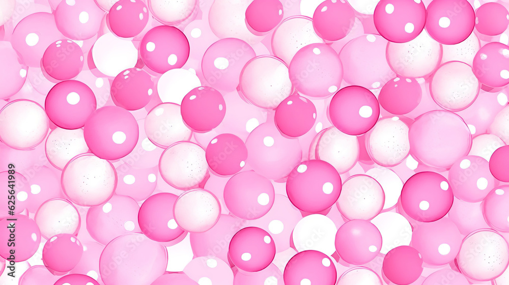 Seamless playful hand drawn light pink and white polka dot, snow or animal spots fabric pattern.. Generative Ai