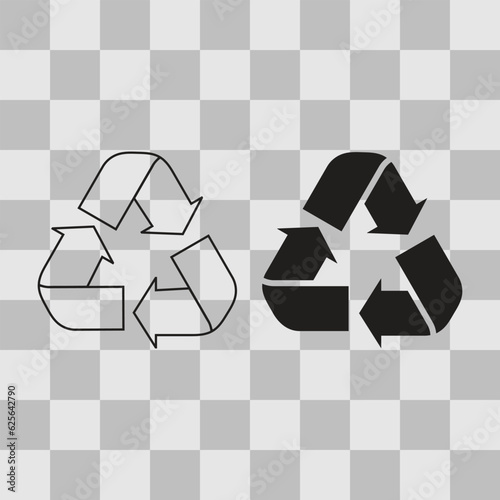 Resycle symbol line and fill transparency background