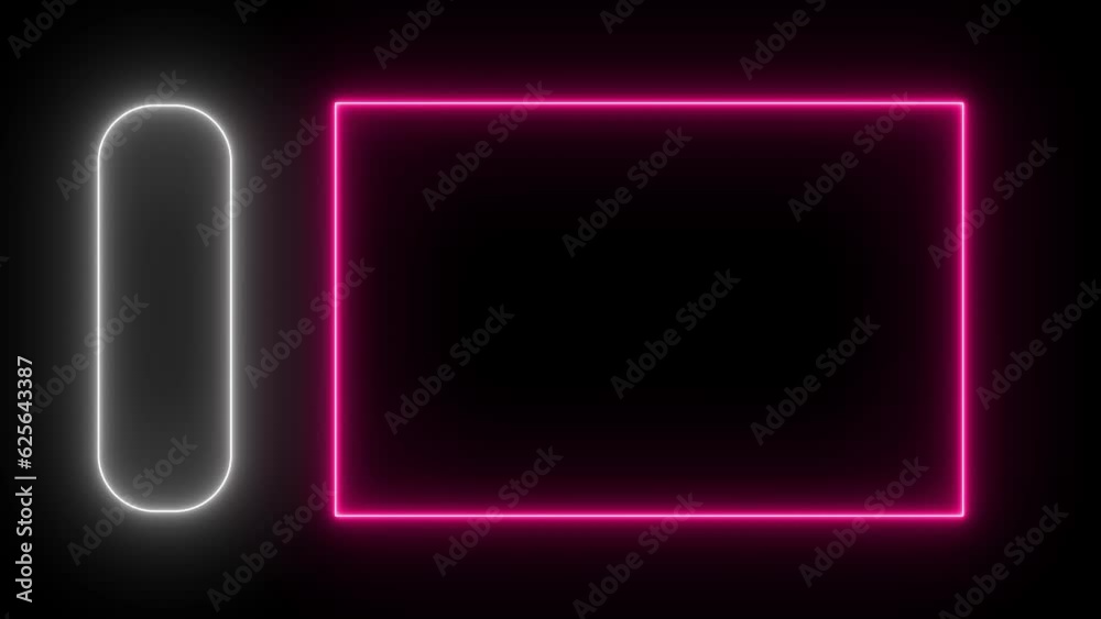 Portait and landscape name and photo frames with animated neon style templates Portait and landscape name and photo frames with animated neon style templates