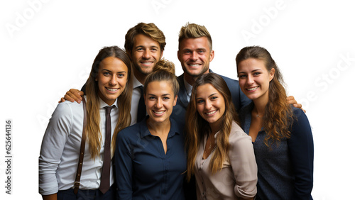 Lächelnde Gruppe mit transparentem Hintergrund | Generative AI