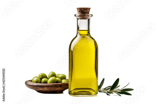 Olive Oil Bottle on Transparent Background. AI