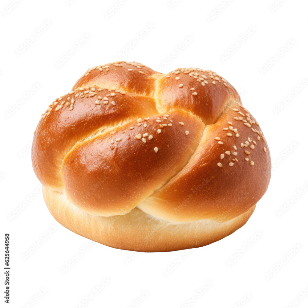 kaiser roll isolated on a transparent background, generative ai