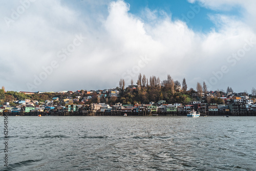 palafitos stilted houses in Castro on chiloe in Chile