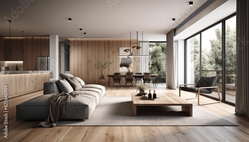 Modern living room, generative AI © progressman