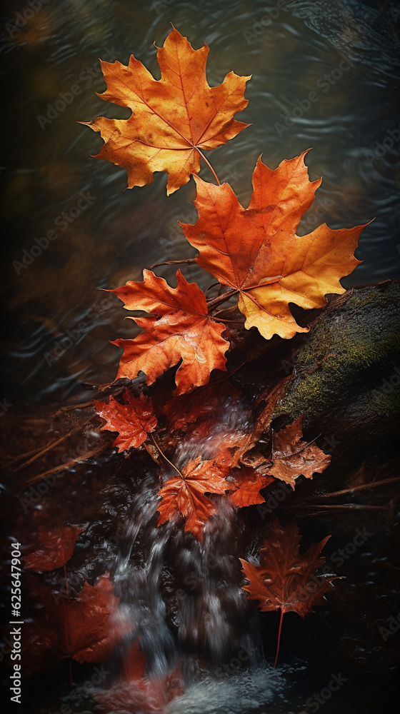 Autumn background. Generative Ai Illustration Autumn background. Generative Ai Illustration