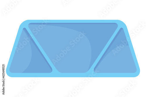 Tray for food, vector cartoon icon. Restaurant platter isolated on white ackground. Symbol carrying food and serving in fast food establishments and cafeterias. Kitchenware concept