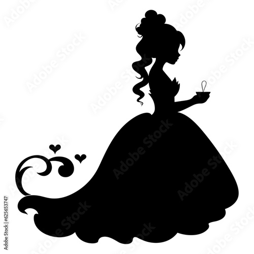 Cute princess black silhouette
