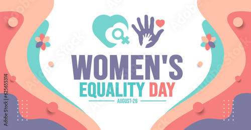 Women’s Equality Day background template. Holiday concept. background, banner, placard, card, and poster design template with text inscription and standard color. vector illustration.