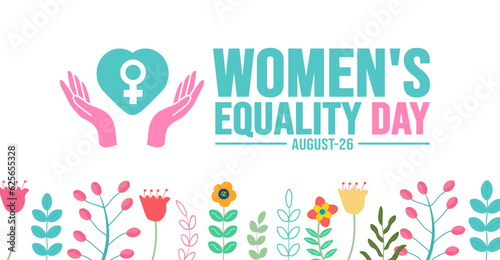 Women’s Equality Day background template. Holiday concept. background, banner, placard, card, and poster design template with text inscription and standard color. vector illustration.
