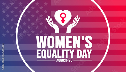 Women’s Equality Day background template. Holiday concept. background, banner, placard, card, and poster design template with text inscription and standard color. vector illustration.