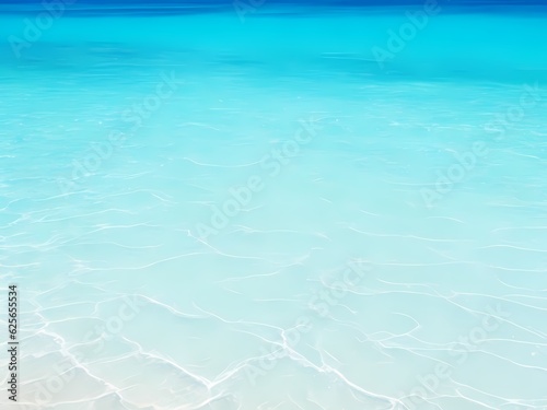 Light blue sea waves with transparent ocean water and light reflections on sandy beach. abstract Water Ripple texture, Sea surface background. ai generated